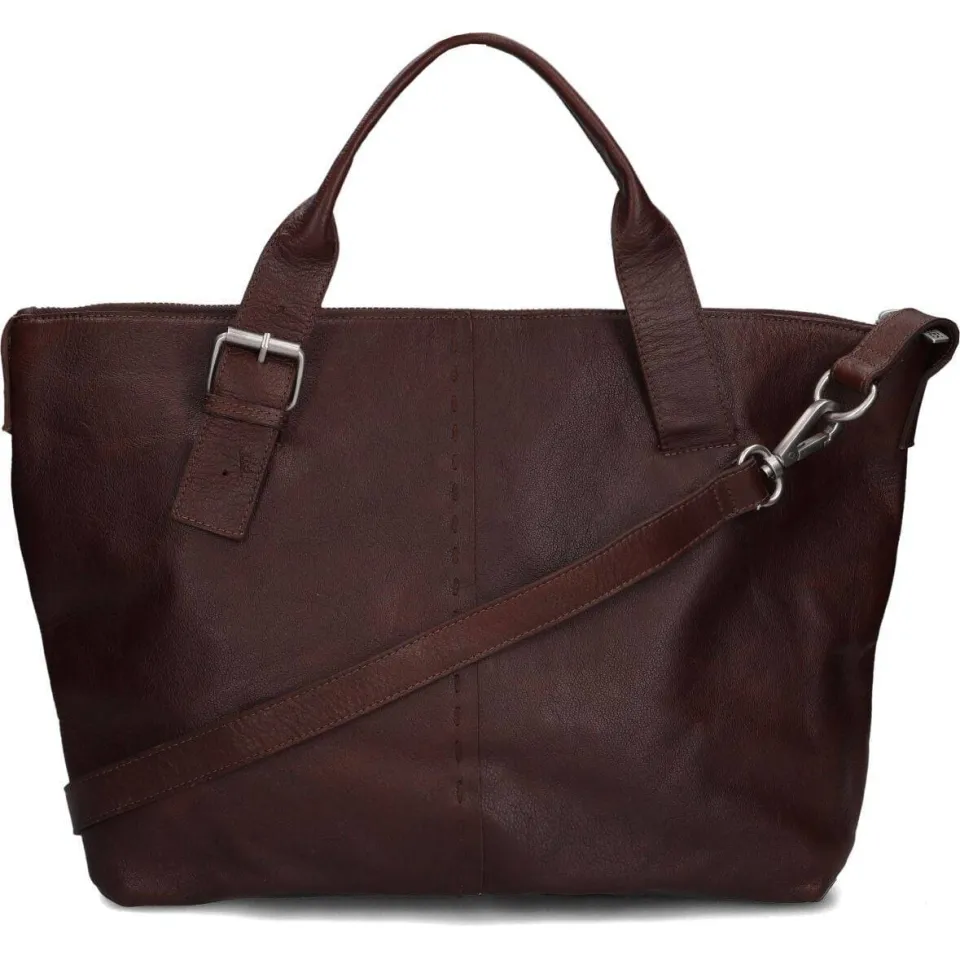 Shabbies Amsterdam Essie Stitched laptoptas bruin, foto 5
