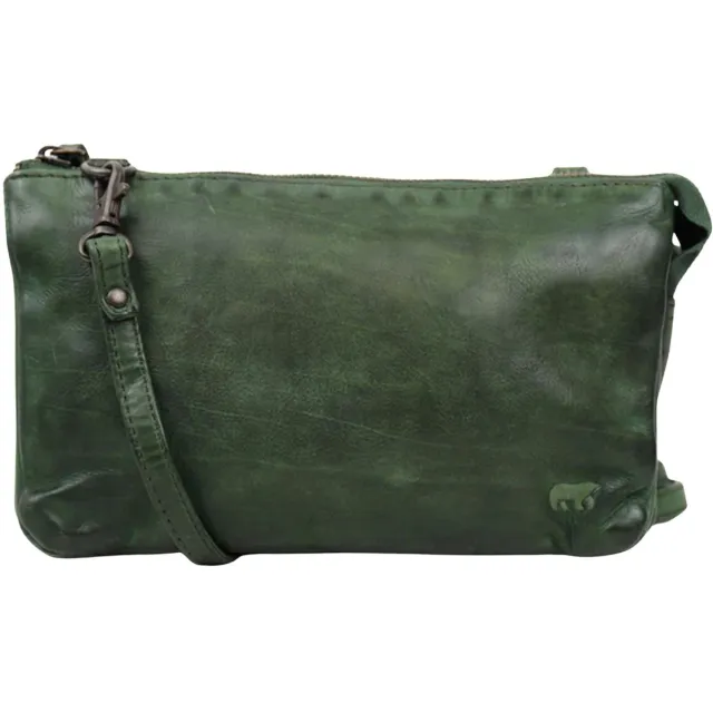 Beardesign Bear Design Kleine Crossbodytas / Schoudertas Dames - Leer - Uma - Groen