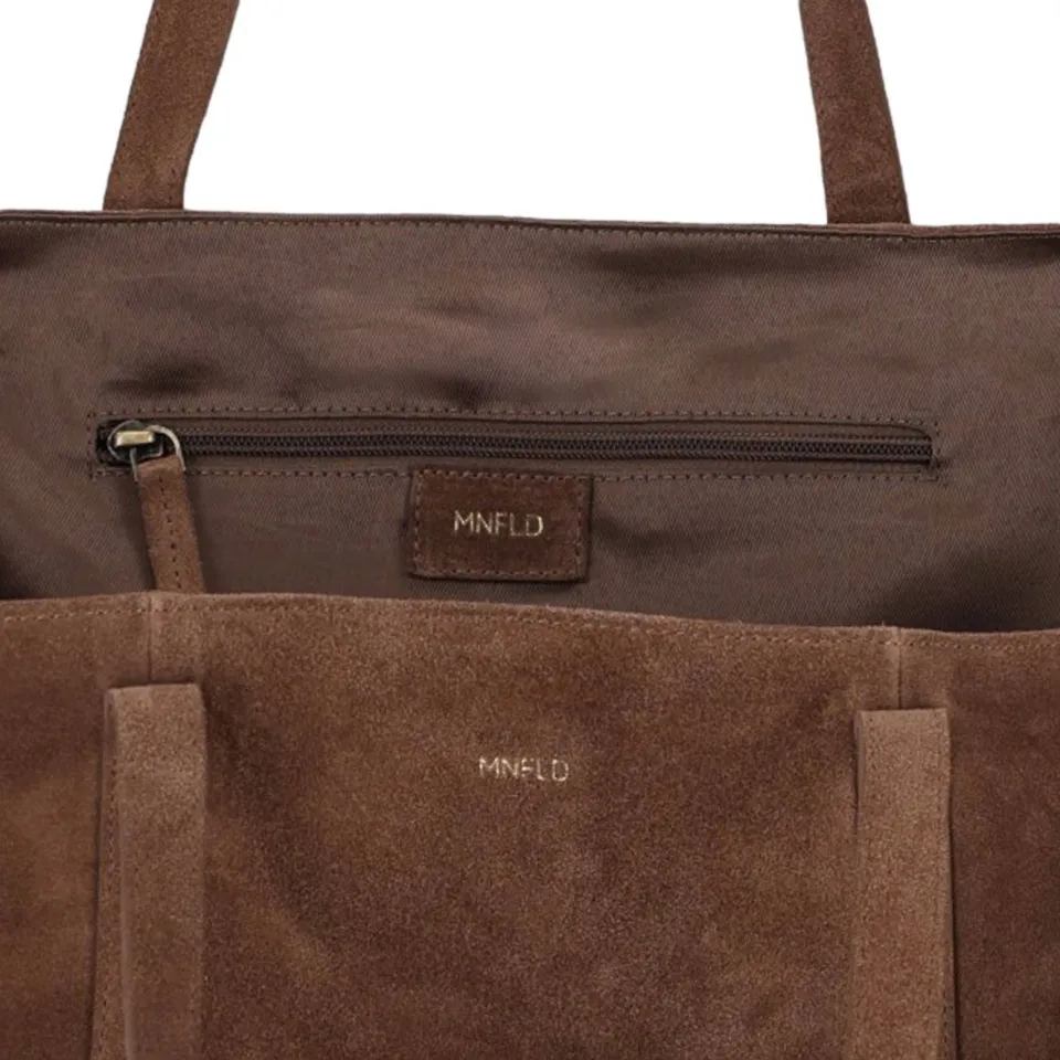 Manfield suede shopper taupe, foto 5