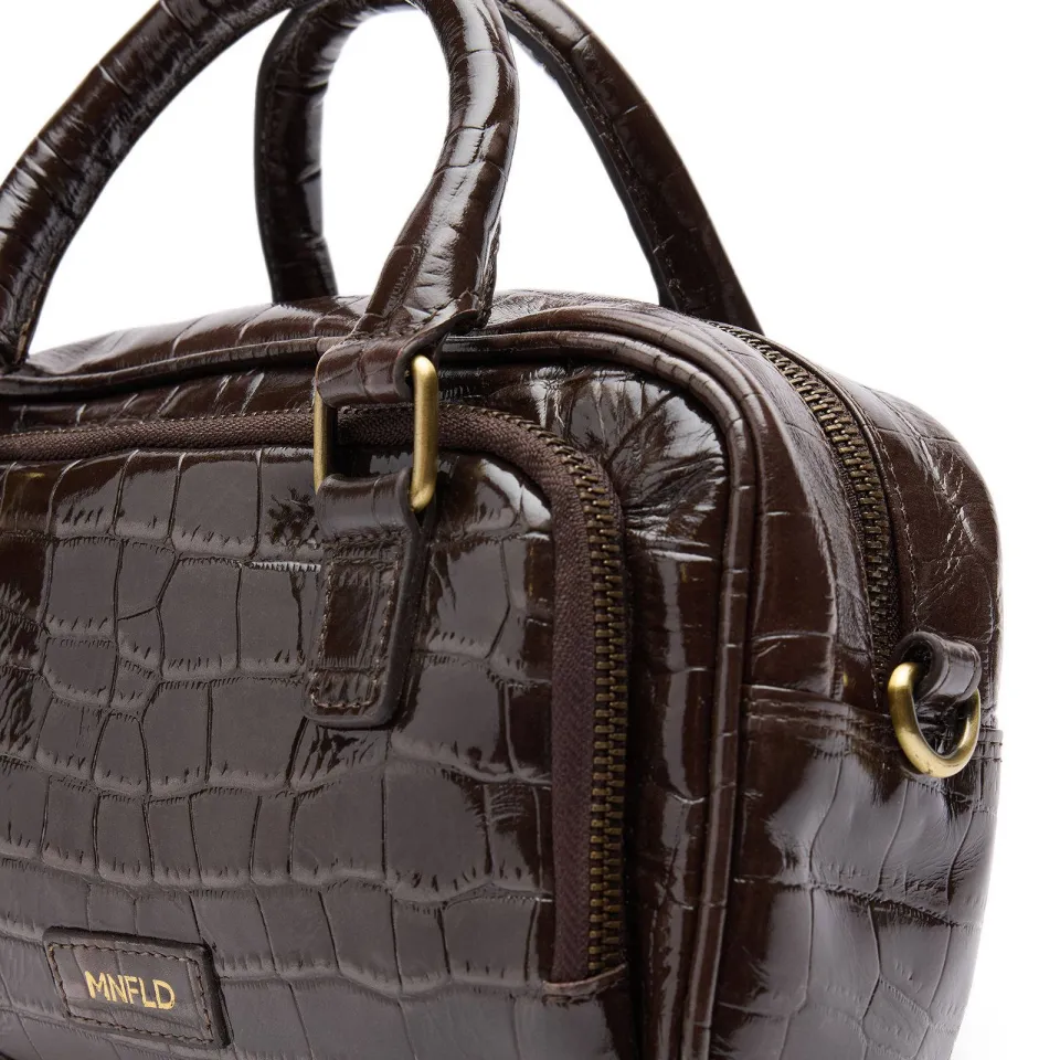 Manfield leren handtas bruin, foto 6