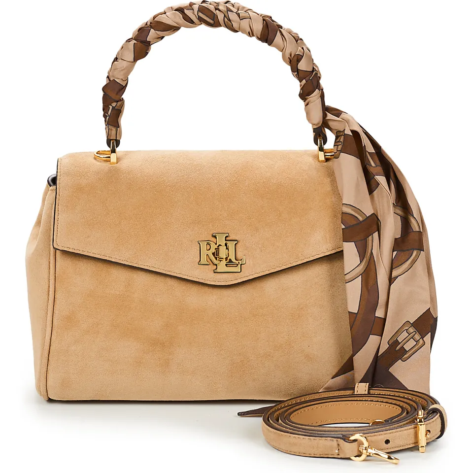 Lauren Ralph Lauren Farrah satchel small handtas bordeaux Beige