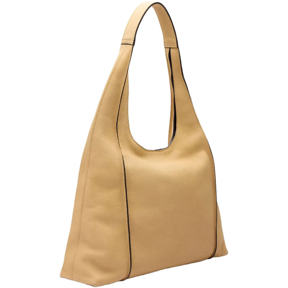 Manfield leren shopper beige, foto 2