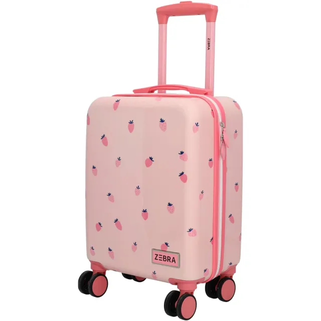Zebra Trends Avonturier Koffer - Kinderkoffer - ABS - Zwenkwielen - Handbagage Trolley Koffer - Aardbei