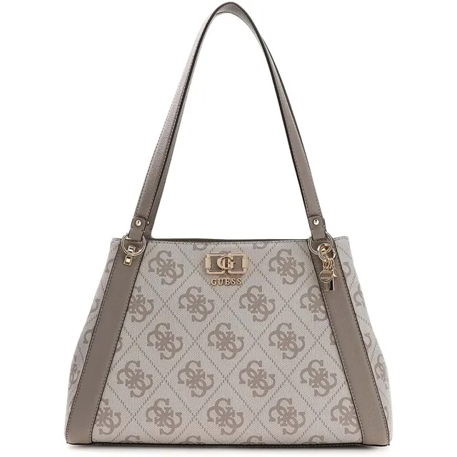 Guess Karnilla Logo Girlfriend Carryall schoudertas taupe Bruin