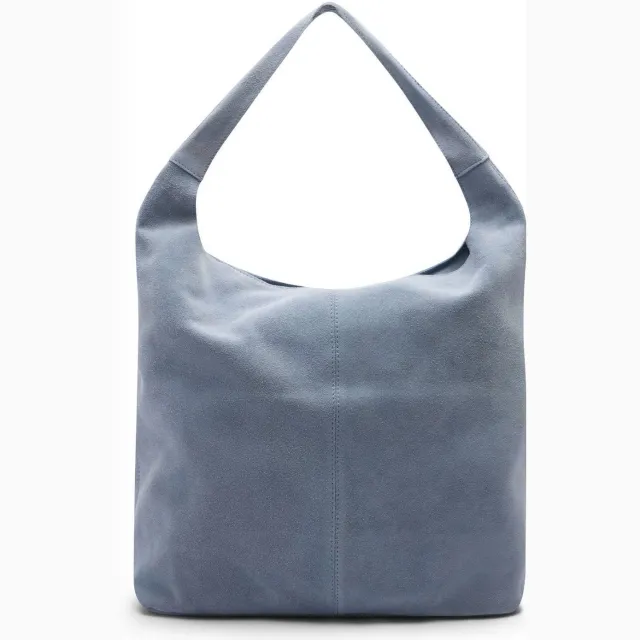 Manfield suède shopper blauw