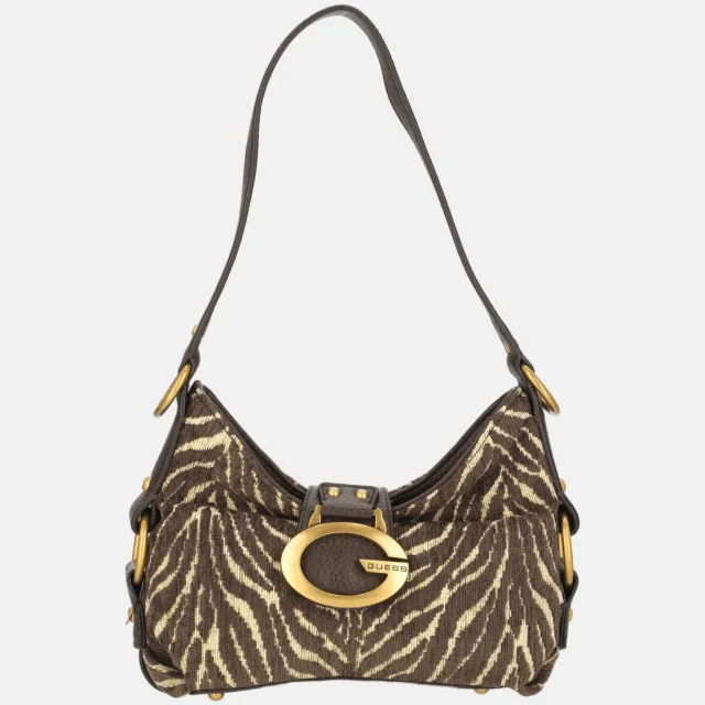 Guess schoudertas Camden Mini Shoulder Bag Brown donkerbruin