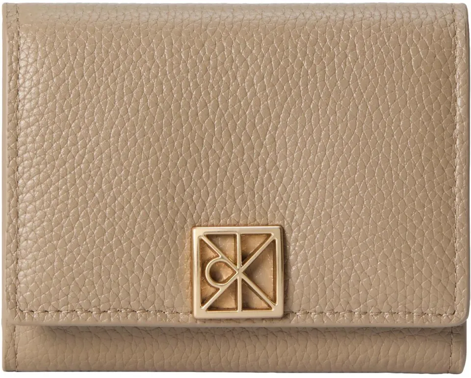 Calvin Klein Emblem trifold portemonnee beige, foto 2