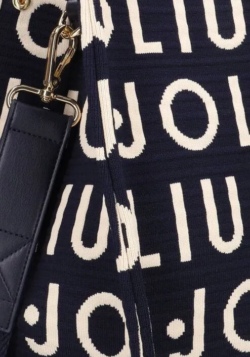 Liu Jo Tote Knitted Logo shopper donkerblauw, foto 4