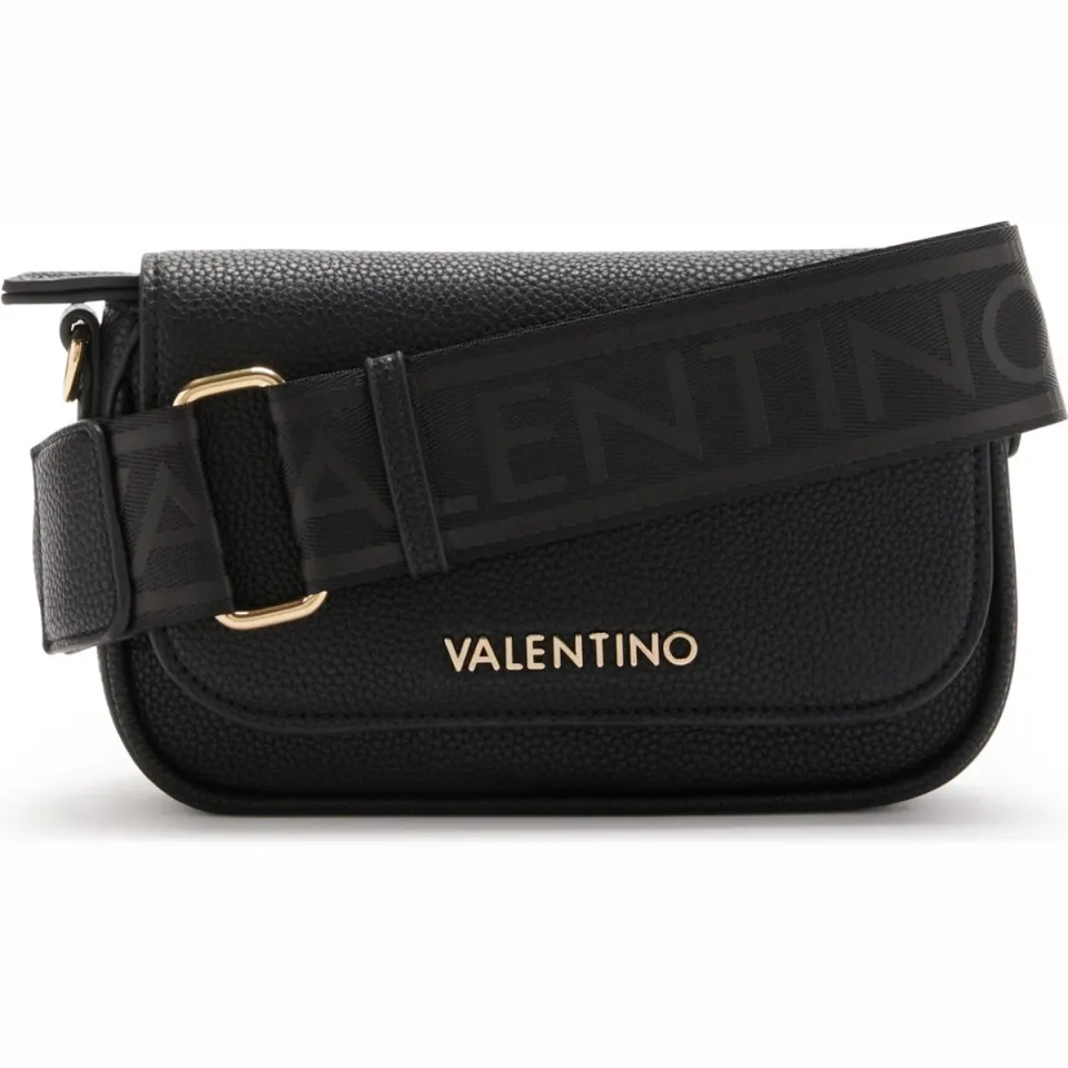 Valentino Handtas met labelapplicatie, model 'MIRAMAR' Zwart