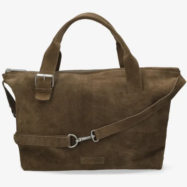 Shabbies Amsterdam Essie laptoptas Suède Donker taupe Dark Taupe