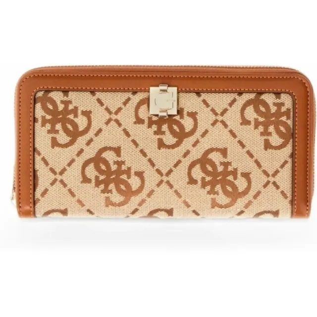 Guess Audrey logo portemonnee bruin Wit