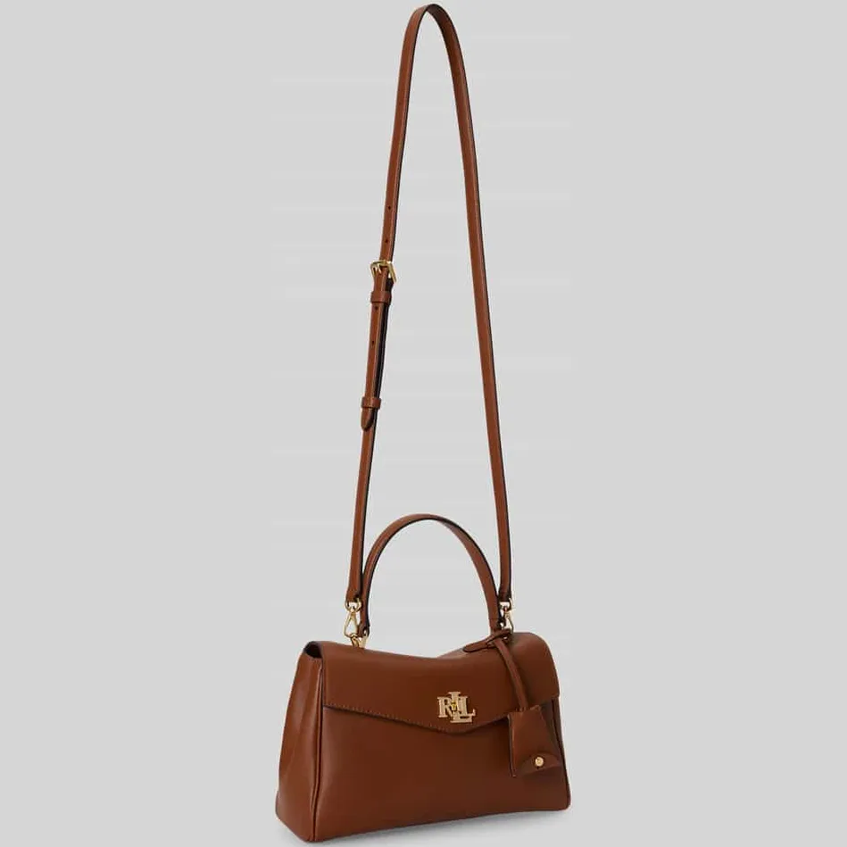 Lauren Ralph Lauren Farrah soft satchel small handtas bruin, foto 5