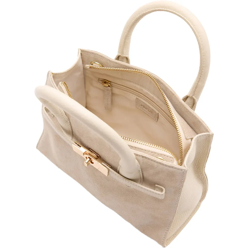 Manfield suède handtas ecru, foto 3