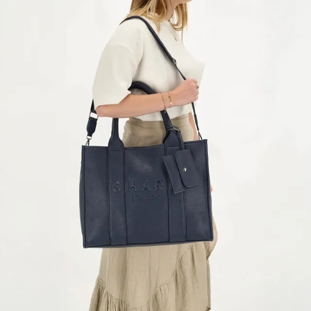 Charm London Bond shopper donkerblauw, foto 6