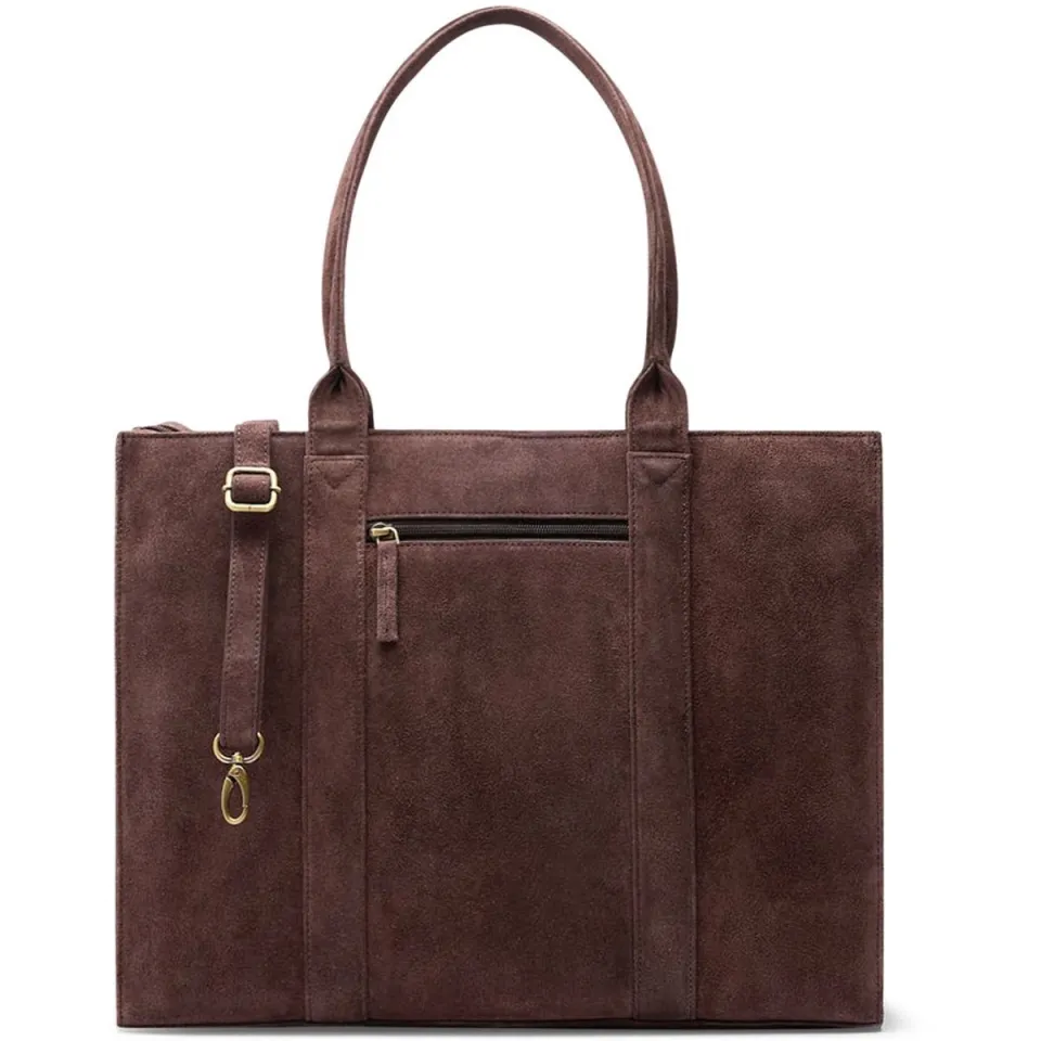 Manfield suede shopper donkerbruin 18 inch, foto 3