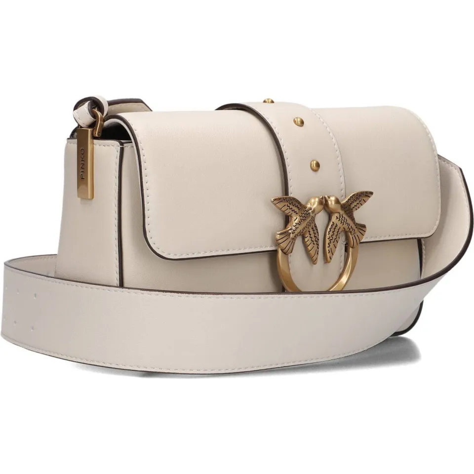 Pinko Schoudertassen Love One Mini Slouchy Gebroken wit - One size, foto 4