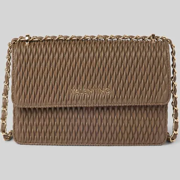 Valentino Crosbodytas met labelapplicatie, model 'FREQUENCY' Taupe