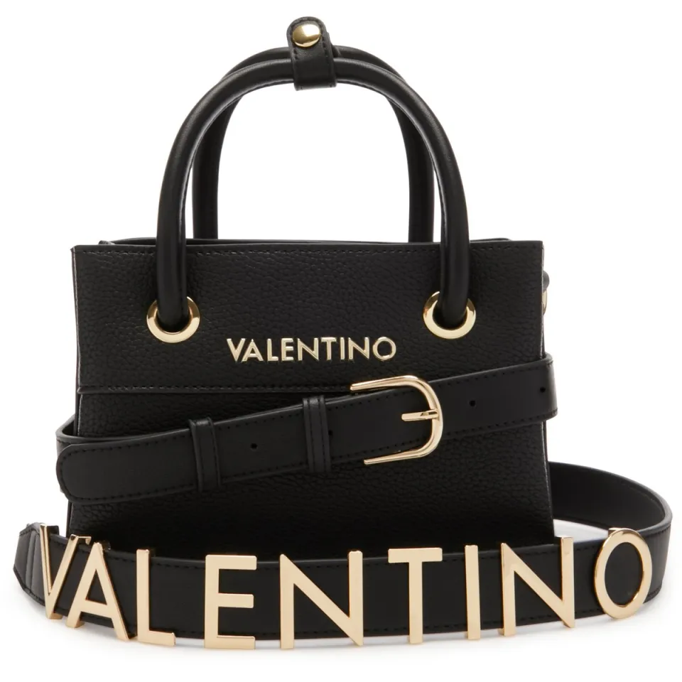 Valentino Schoudertas in leerlook model 'ALEXIA' Zwart Croco
