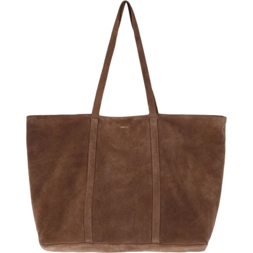 Manfield suede shopper taupe, foto 2