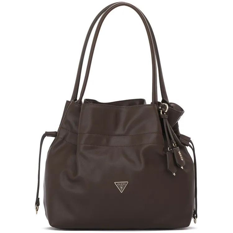 Guess Karima Drawstring Tote shopper donkerbruin bruin, foto 4