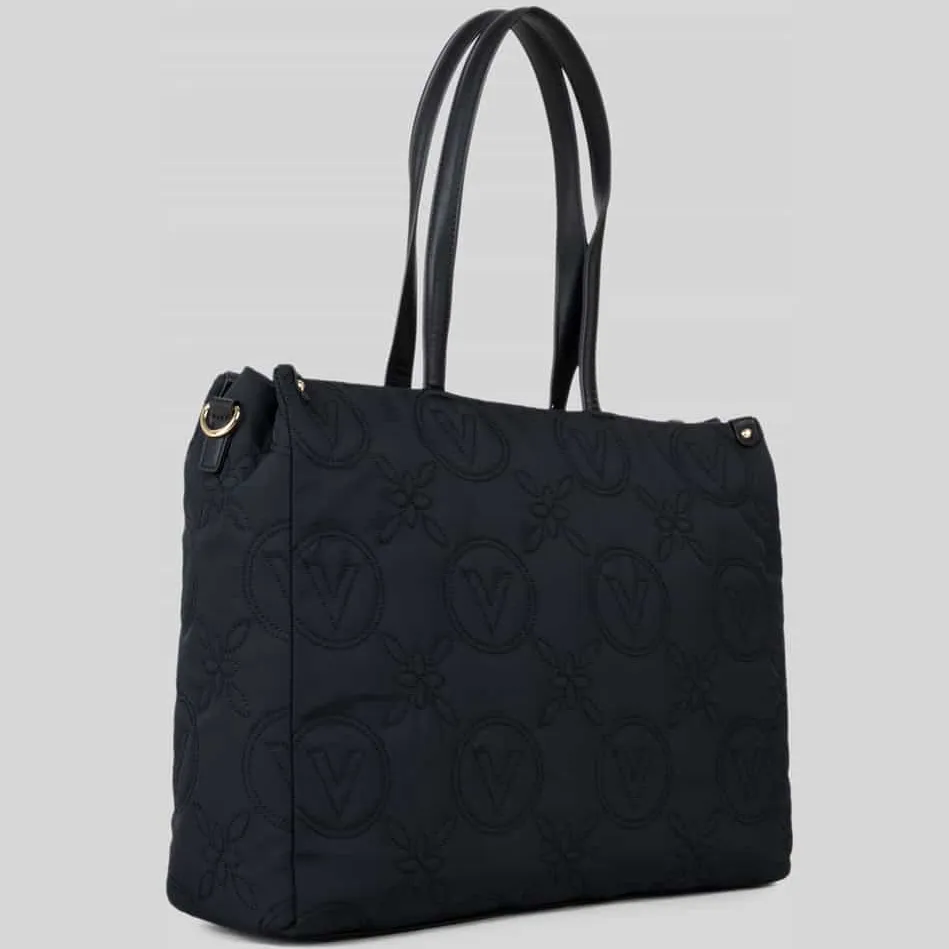 Valentino Puffy Shopping Bag shopper met laptopvak zwart, foto 3