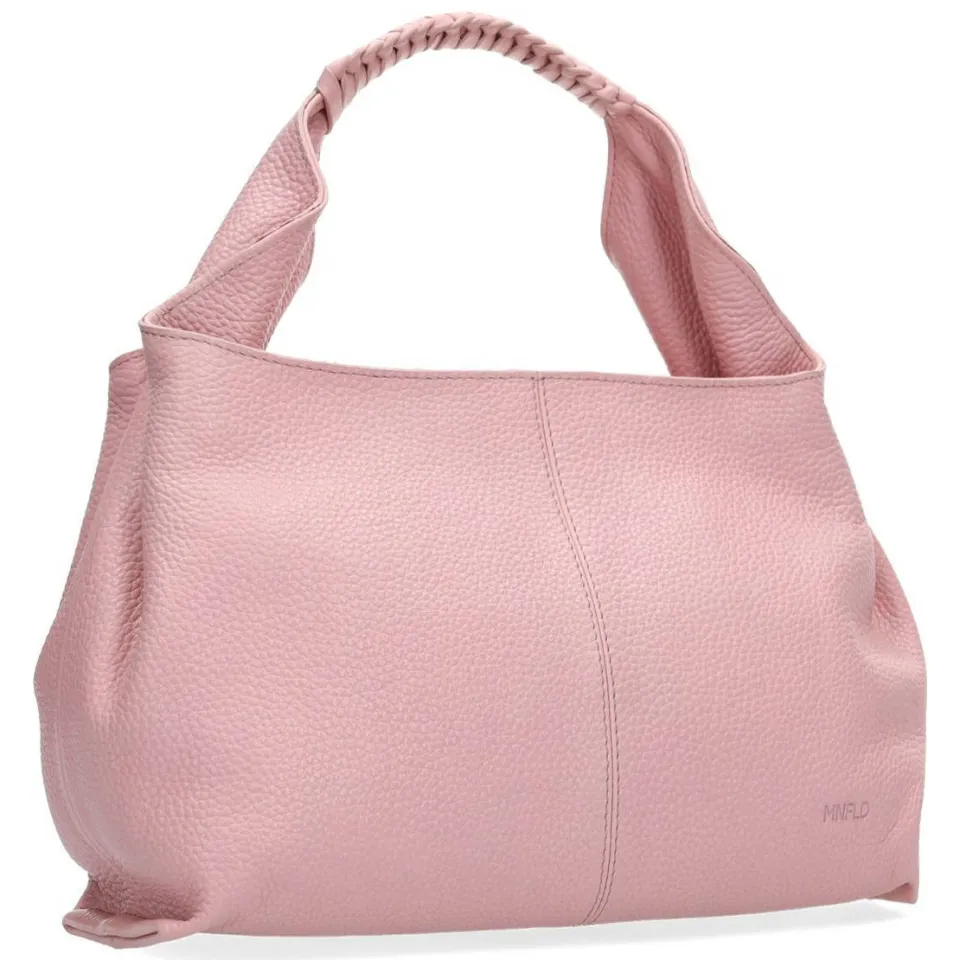 Manfield leren handtas roze, foto 3