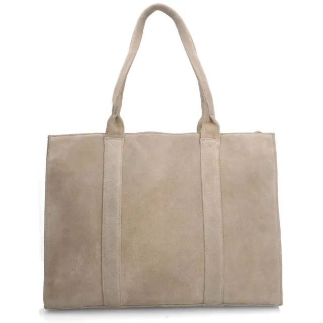 Manfield suède shopper beige