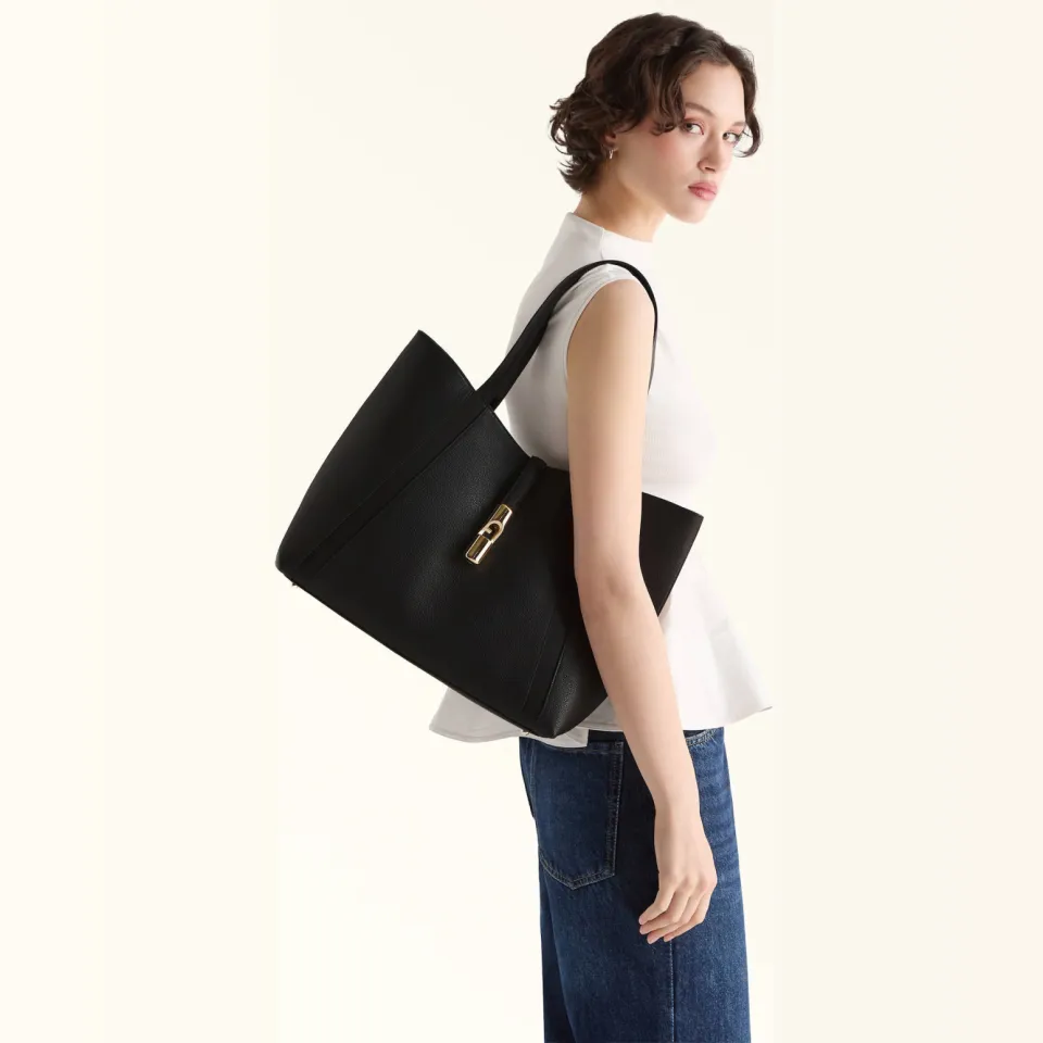 Furla Goccia L leren shopper zwart, foto 5