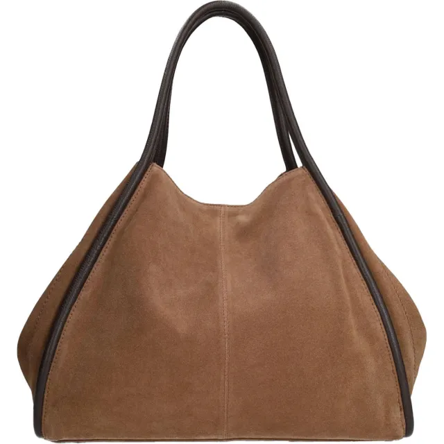 Manfield suede shopper taupe