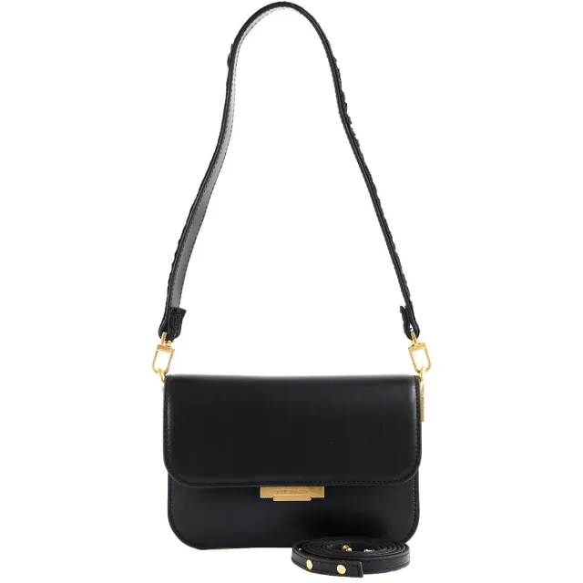 Ted Baker Leren schoudertas Kkasa Lock Detail Crossbody Bag Black zwart