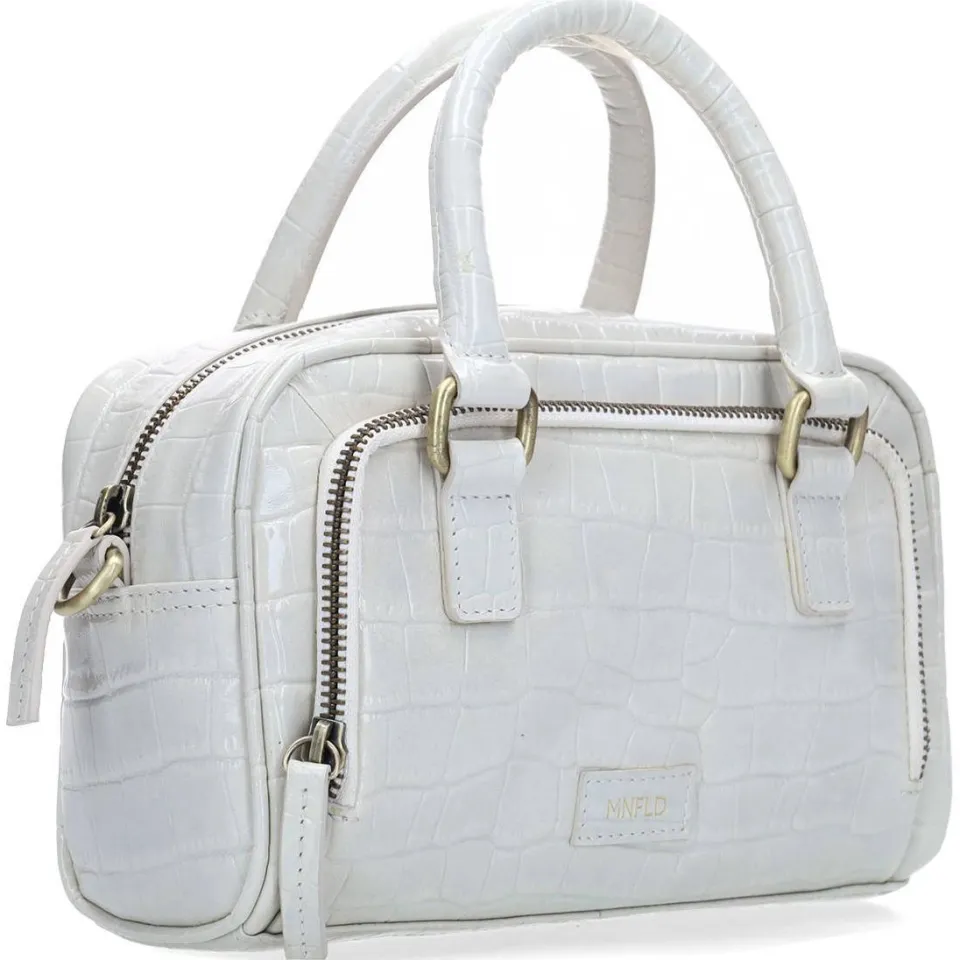 Manfield lakleren handtas wit, foto 3