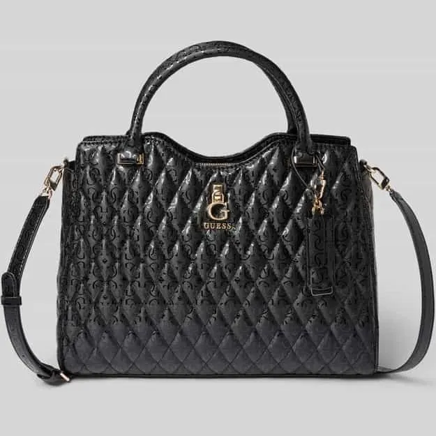 Guess Handtas met doorgestikte naden model 'TAMARA GIRLFRIEND' zwart