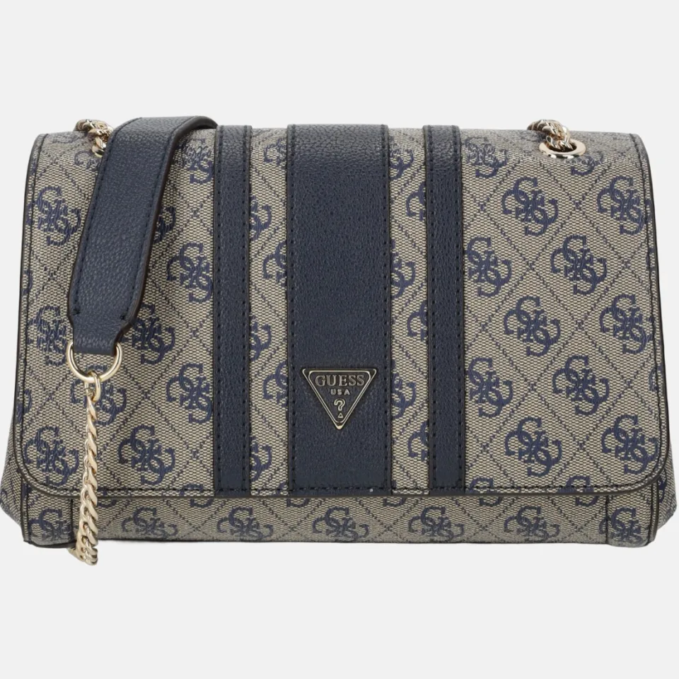 Guess schoudertas Noelle II Convertible Xbody Flap Midnight Logo donkerblauw