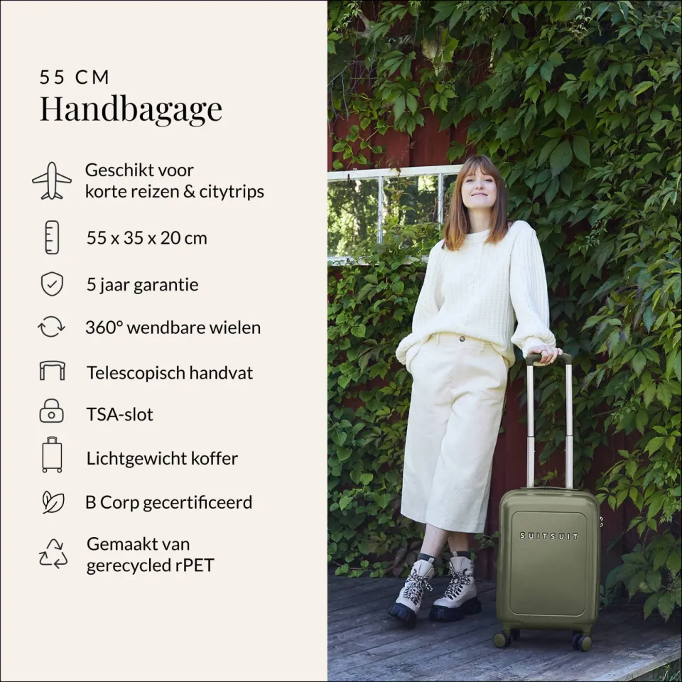 SUITSUIT Natura handbagagekoffer 55 cm dark olive, foto 4