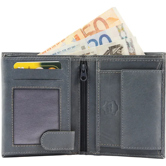 Excellanc Billfold heren portemonnee leer grijs, foto 3