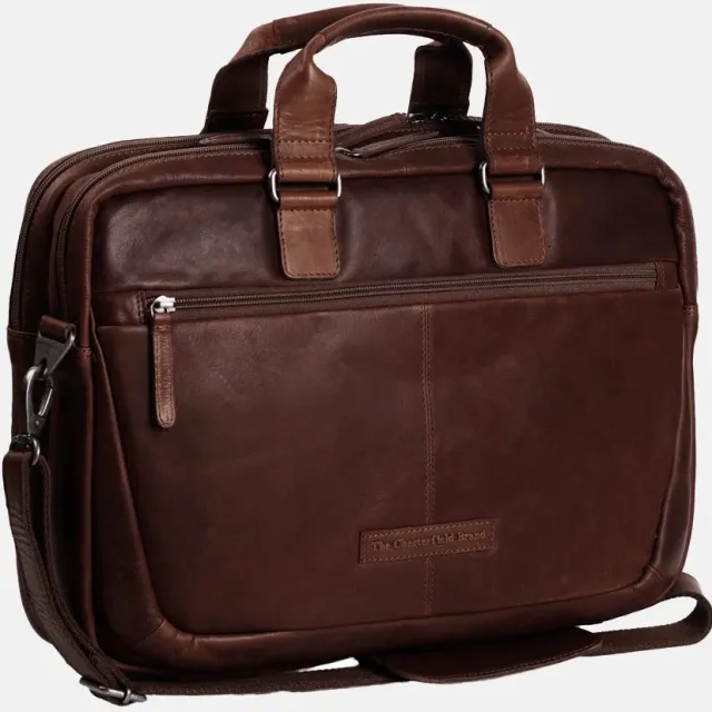 The Chesterfield Brand Chesterfield Seth laptoptas 15 inch dark brown Bruin