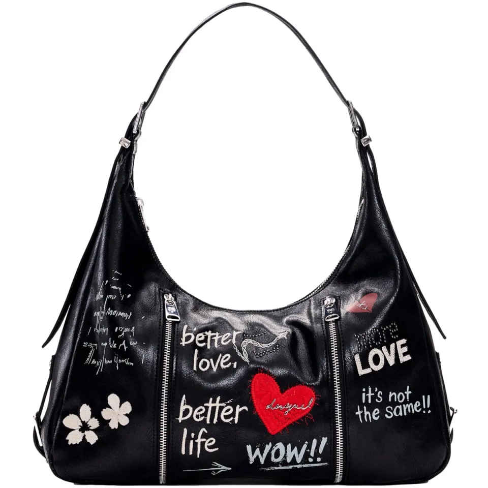 Desigual Wow Heaven maxi schoudertas zwart, foto 3