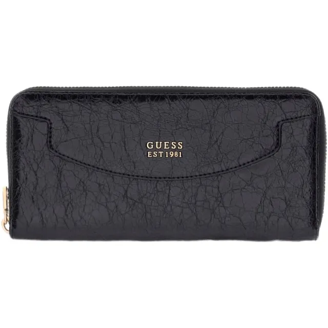 Guess Portemonnee Guess Antonia Slg Large Zip Around Zwart