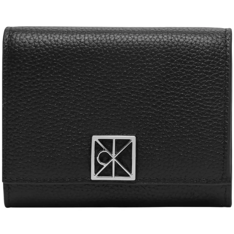 Calvin Klein Emblem Hw Pebble Trifold portemonnee zwart, foto 3