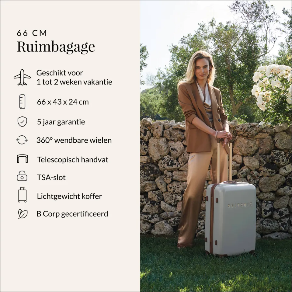 SUITSUIT Fab Seventies reiskoffer 66 cm limestone, foto 4