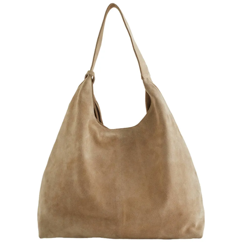 WE Fashion The Suede Bag schoudertas beige
