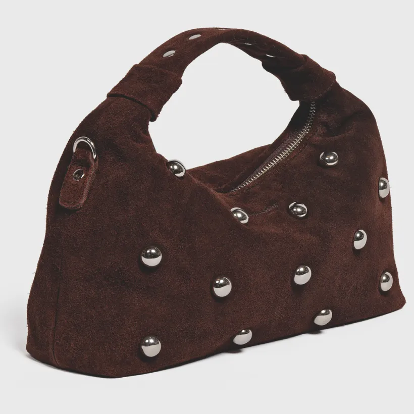 Nunoo Dandy Rivet Suede handtas bruin, foto 2