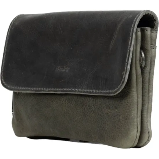 Dstrct Raider Road Schoudertas Clutch Leer Grijs