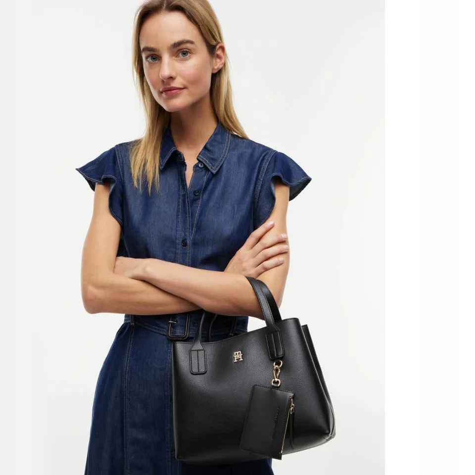 Tommy Hilfiger Icon Mini Satchel handtas zwart, foto 3