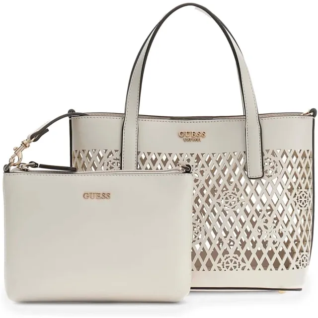 Guess Letty 2 In 1 mini tote lila Wit