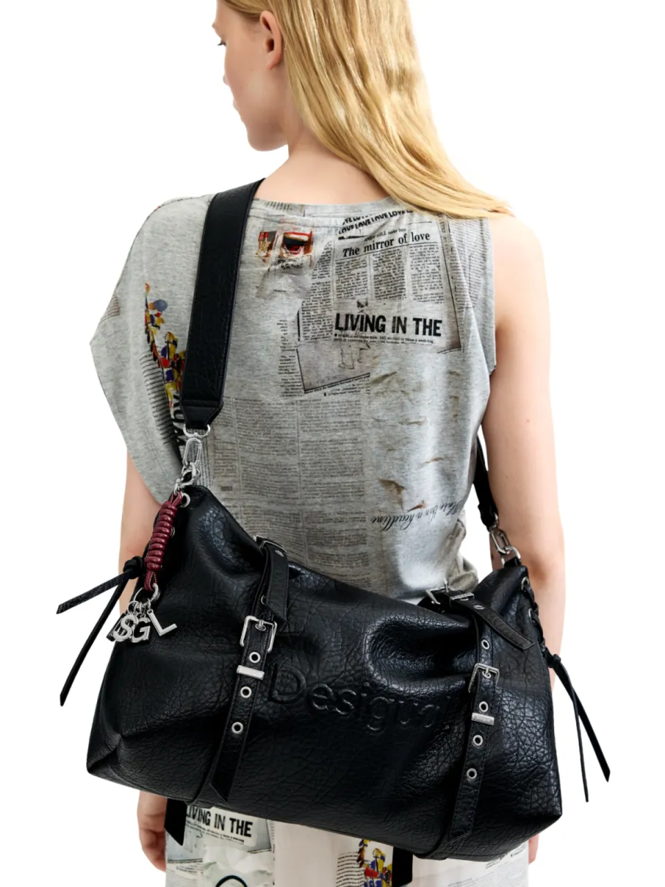 Desigual Half Logo Lanuza shopper schoudertas zwart, foto 6
