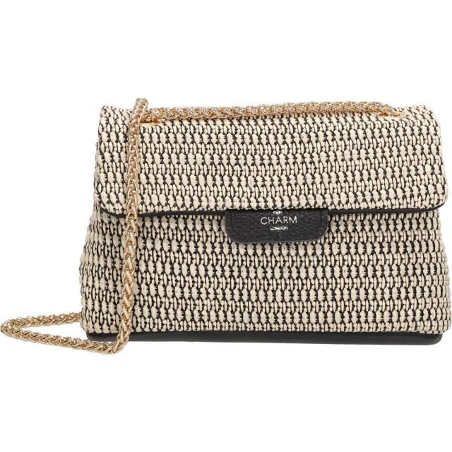 Charm London Elisa Crossbody Schoudertas - Avondtasje - Zwart Beige