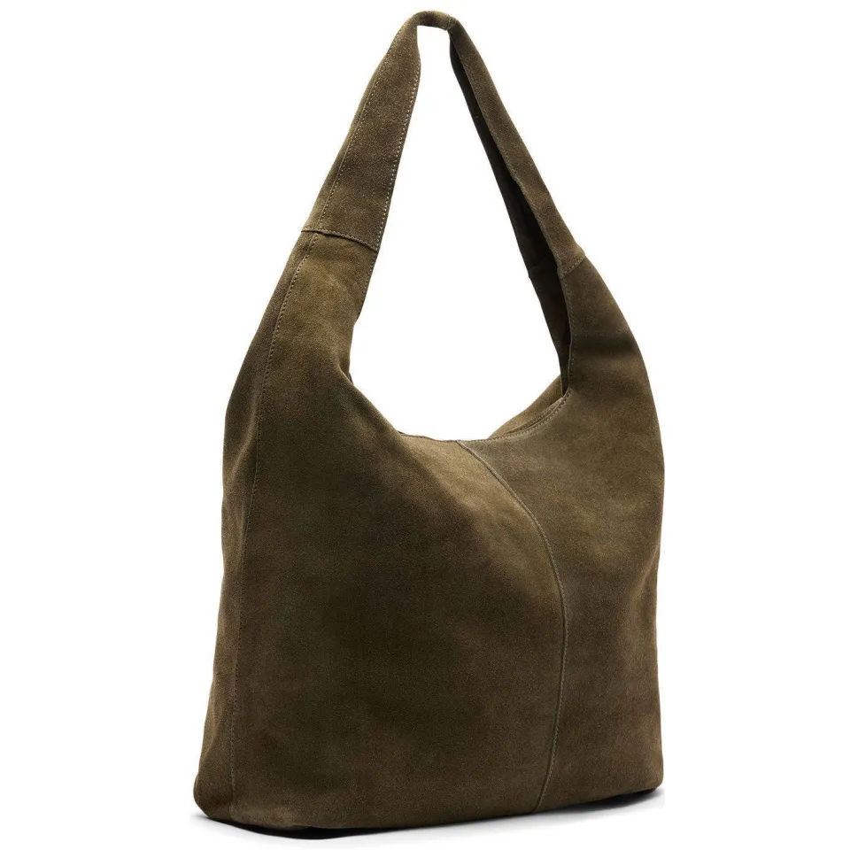 Manfield suède shopper olijfgroen, foto 3