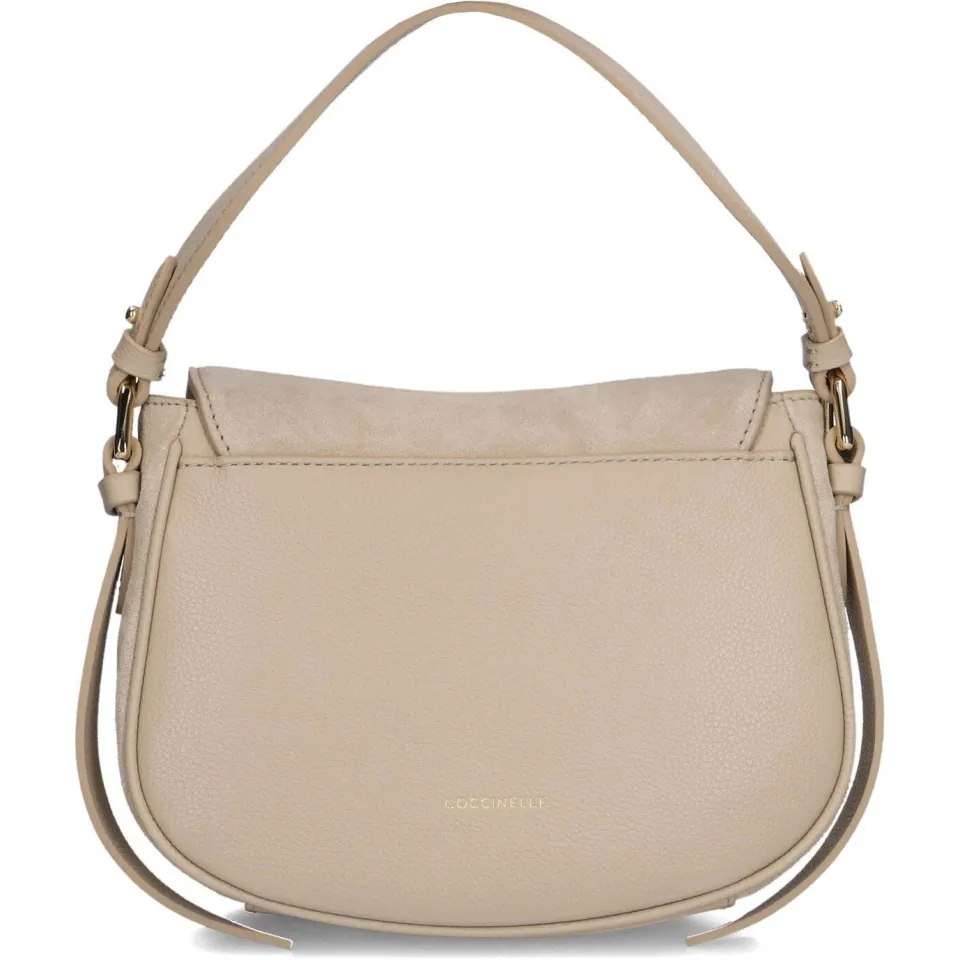 Coccinelle Mavery suède crossbodytas beige, foto 4