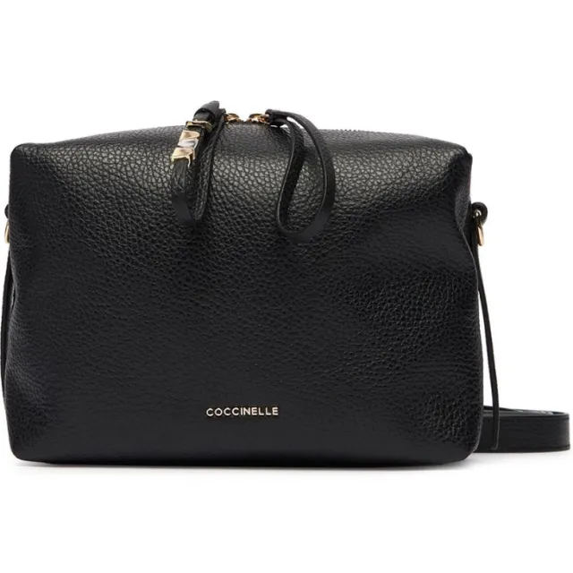 Coccinelle Nory Handtas Leer met Gerimpeld Effect Noir